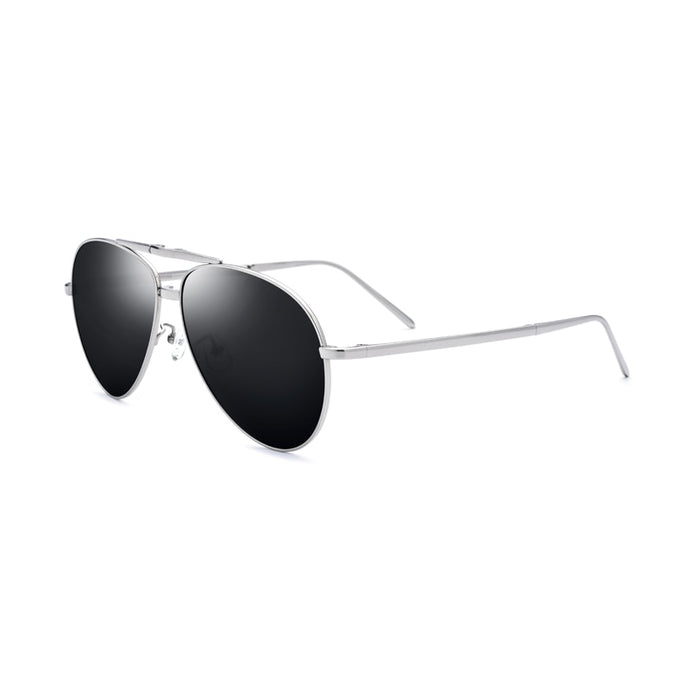 Titanium Men Polarized Sunglasses UV400 Silver Oversized