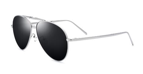 Titanium Men Polarized Sunglasses UV400 Silver Oversized